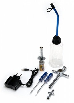 Nitro startersæt m. gløderørsstarter, lader, dunk og værktøj