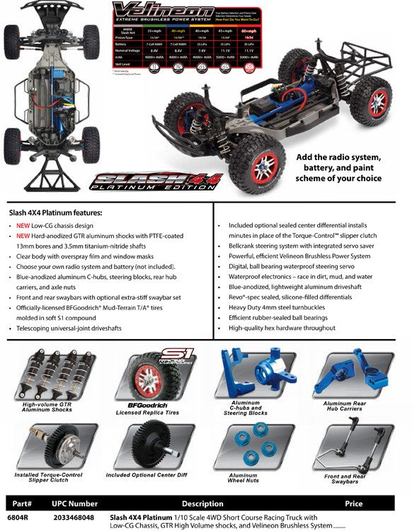 Traxxas SLASH 4X4 Platinium Edition 1:10