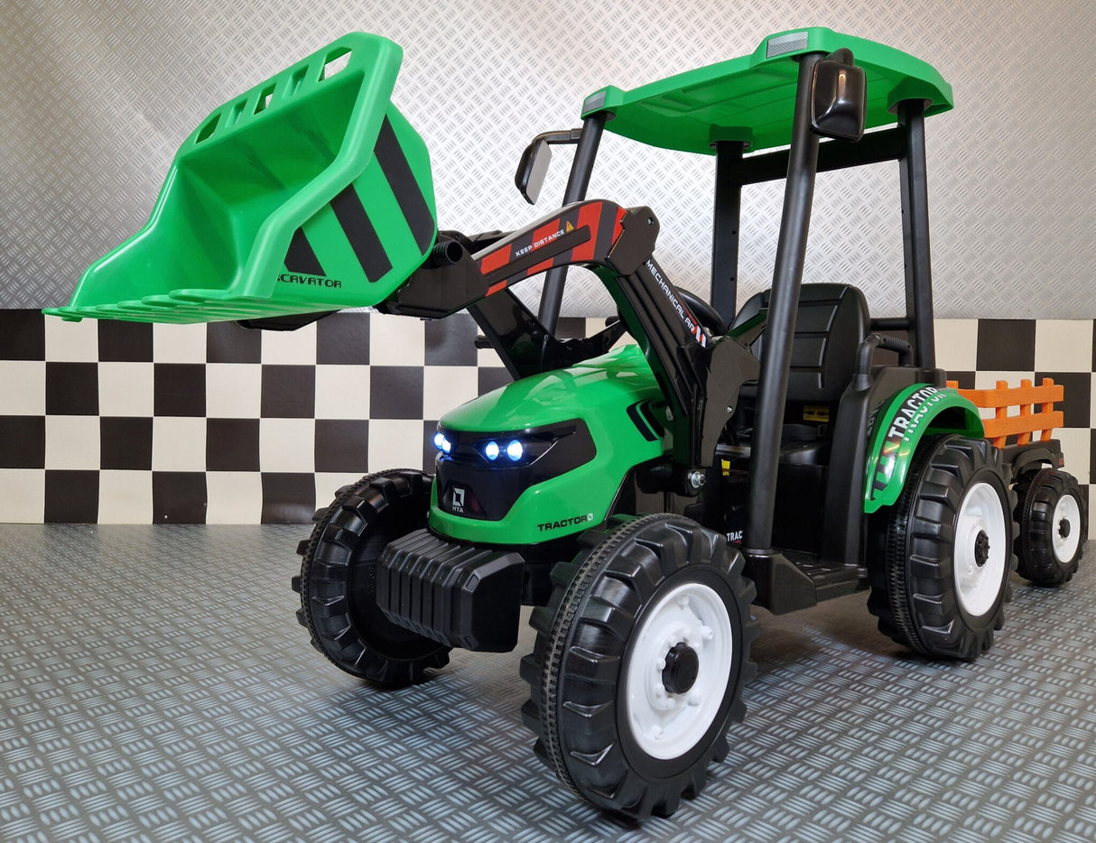 Børnetraktor 24 volt med anhænger