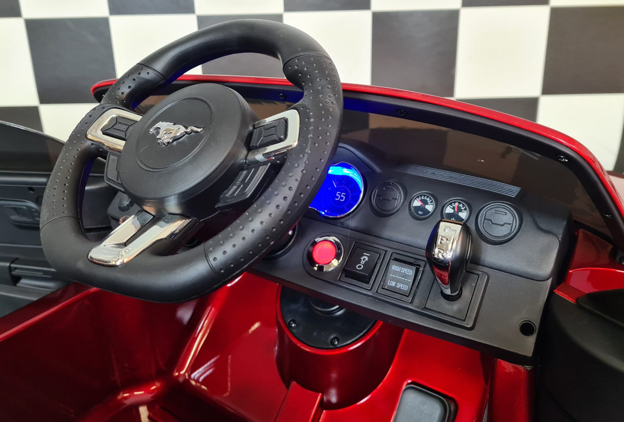 Children's car Ford Mustang 24 volt drift and RC metallic red