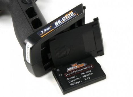 3 kanalers budget fjernbetjening på 2.4Ghz m. genopladeligt LiPo batt