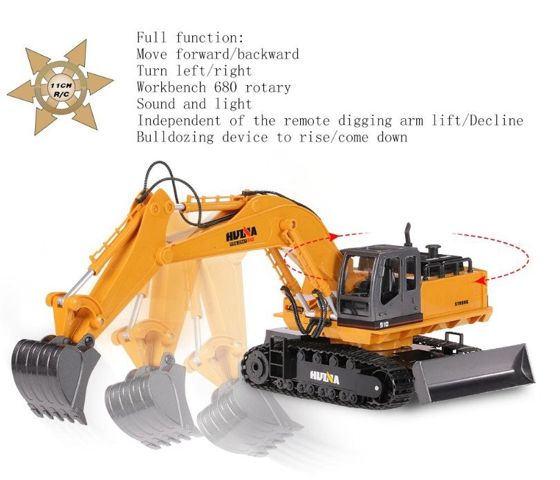 Fjernstyret gravko med bevægelig skraber foran - 11 funktioner!