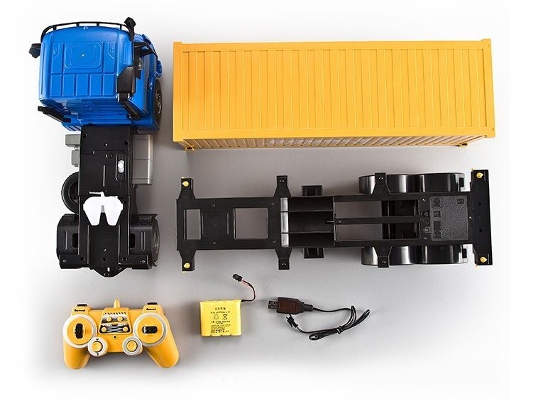 Fjernstyret Mercedes-Benz lastbil med trailer m. container - Arocs