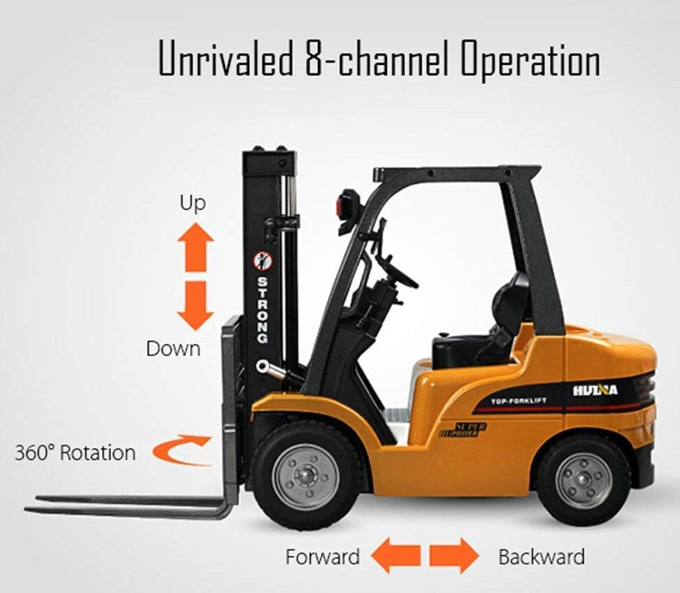 Stor fjernstyret gaffeltruck - mange funktioner