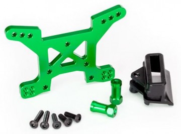 Traxxas 6739G Shock Tower Front Alu Green Rustler/Hoss 4x4