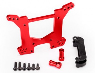 Traxxas 6738R Shock Tower Rear Alu Red Rustler/Hoss 4x4