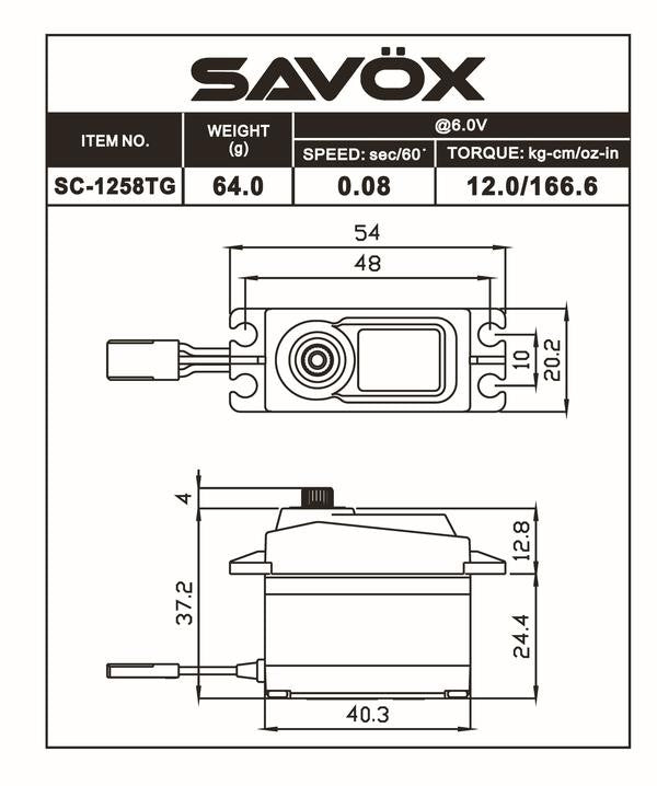 Savox Servo SC-1258TG Coreless Motor