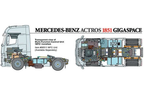 1/14 Mercedes-Benz Actros 1851 GigaSpace (Sort) - 56342
