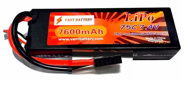 2S 7600mAh 75c LiPo batteri, Tplug
