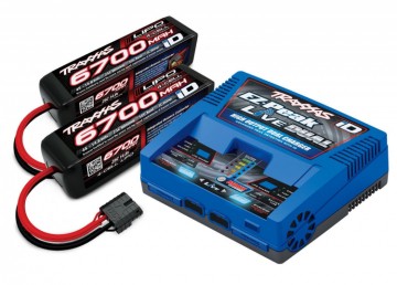 Traxxas 2997G - Charger EX-Peak Live Dual 26A and 2x4S 6700mAh Battery Combo