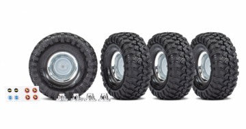 Traxxas 8166X Tire & Wheel Canyon Tr./Chro. 1.9"+Center Caps (for #8255A)