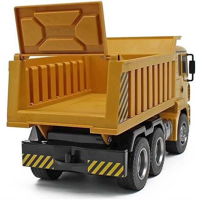 Fjernstyret lastbil med tiplad - fuld styrbar m. LED lys