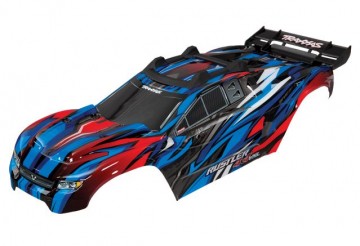 Traxxas 6717A Body Rustler 4x4 Blue/Red Complete Clipless