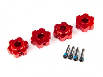 Traxxas 8956R Wheel Hubs Hex Alu Red (4) Maxx