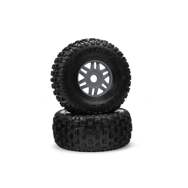 ARRMA 1/8 dBoots Fortress Front/Rear 2.4/3.3 Pre-Mounted Tires 17mm Hex Gunmetal (2)