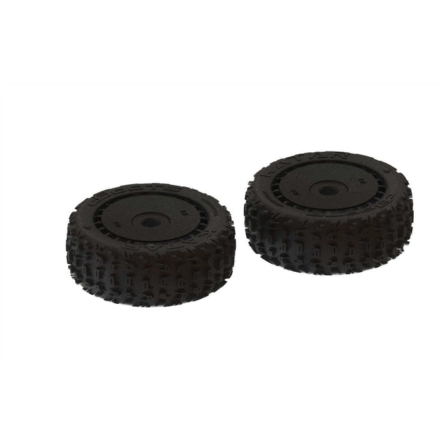 ARRMA 1/8 dBoots Front/Rear 3.3 Pre-Mounted Tires 17mm Hex Black (2) Katar B 6S