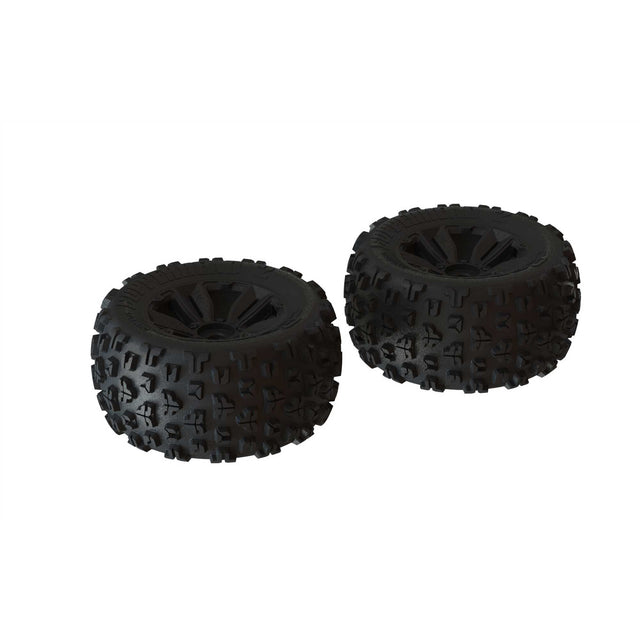 ARRMA 1/8 dBoots Copperhead2 MT Front/Rear 3.8 Pre-Mounted Tires 17mm Hex Black (2)
