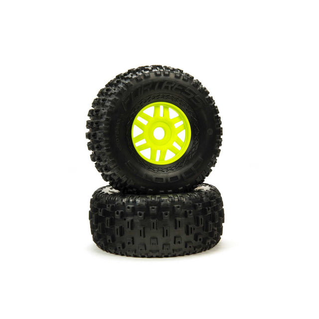 ARRMA 1/8 dBoots Fortress Front/Rear 2.4/3.3 Pre-Mounted Tires 17mm Hex Green (2)