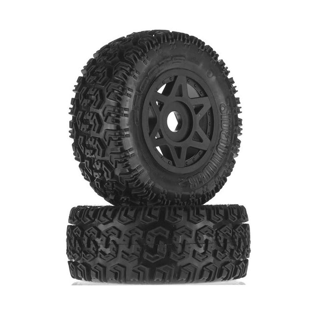 ARRMA 1/10 dBoots Sidewinder 2 Front/Rear 2.2/3.0 Pre-Mounted Tires 17mm Hex Black (2) 6S