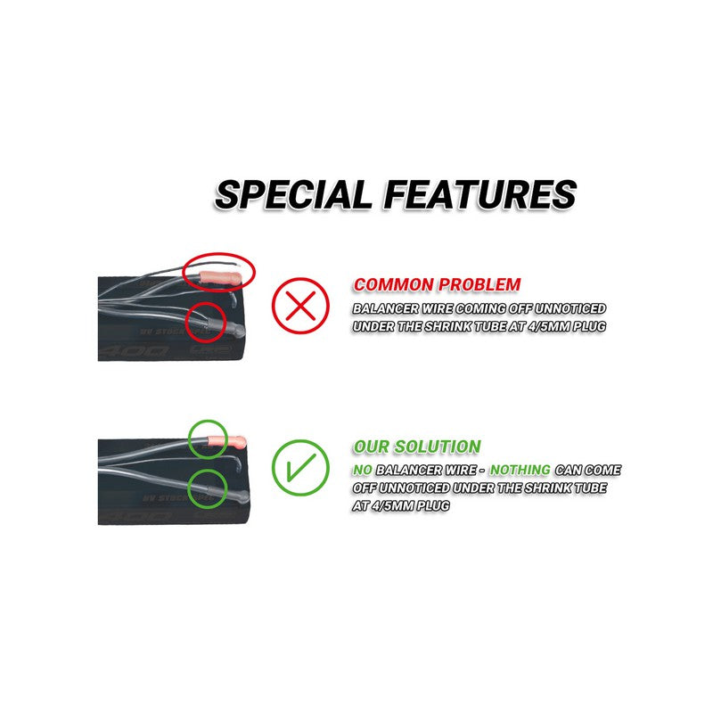 2x 2S-Charging Wire - 60cm - 4mm XH | 4/5mm 2mm