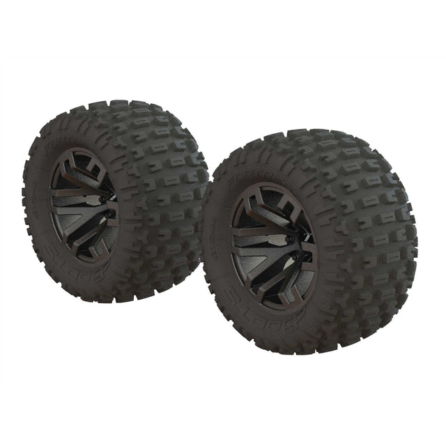 ARRMA Dboots Fortress MT Tire Set Glued Gun Metal (2)