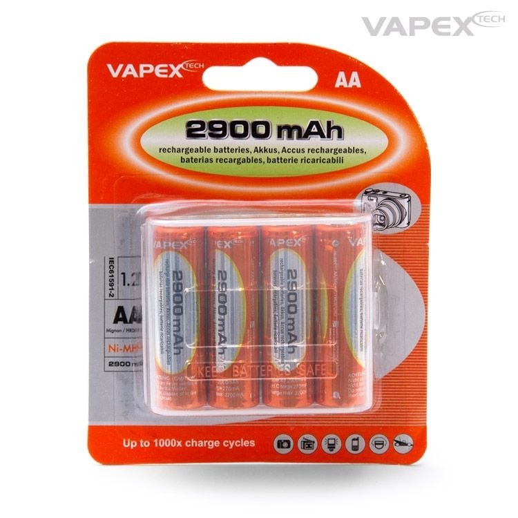 AA Batteri NiMH 2900mAh 4 styk - GENOPLADELIGE