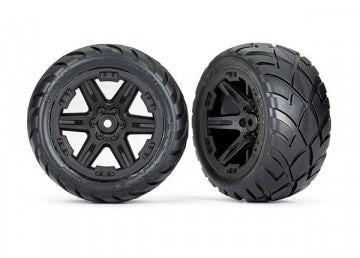 Traxxas 6768 Tires & Wheels Anaconda/RXT Black 2,8" 2WD Rear (TSM-Rated) (2)