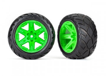 Traxxas 6775G Tires & Wheels Anaconda/RXT Green 2,8" 4WD, 2WD Front (TSM-Rated)(2)
