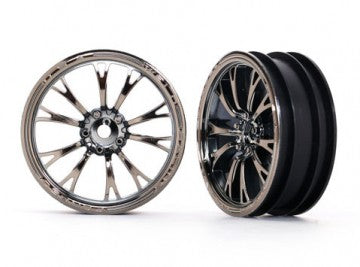 Traxxas 9472X Wheels Front Black Chrome (2) Drag Slash