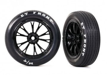 Traxxas 9474 Tires & Wheels Front Black (2) Drag Slash