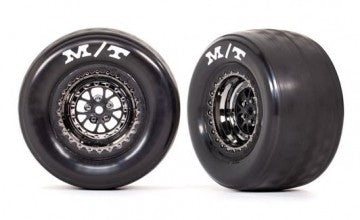 Traxxas 9475X Tires & Whels Rear Black Chrome (2)  Drag Slash