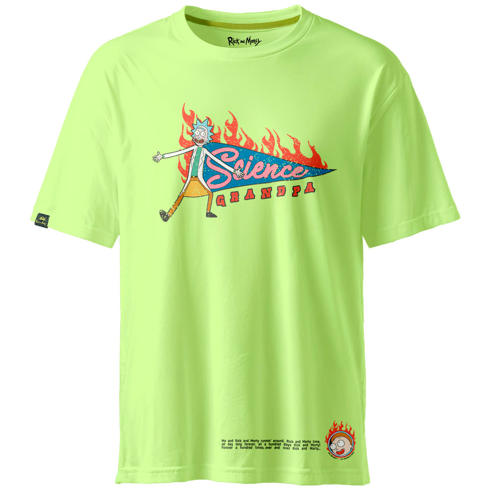 Rick and Morty Science Grandpa t-shirt light green, XL