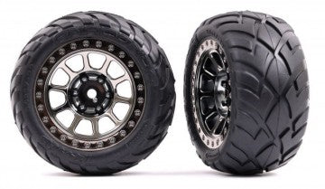 Traxxas 2478T Tires & Wheels Anaconda / Black Chrome 2.2" Rear (2)