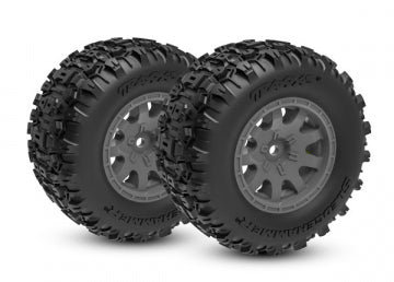 Traxxas 10771-GRAY Tires & Wheels Sledgehammer/ Mini Maxx Charcoal Gray Front (2)