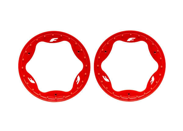 TRAXXAS 10976-RED Beadlock Rings Red Pro Scale Sand Car Race 3.5" Front Standard (2)
