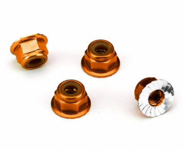 Traxxas 1747T Lock Nut Flanged M4 Alu Orange (4)