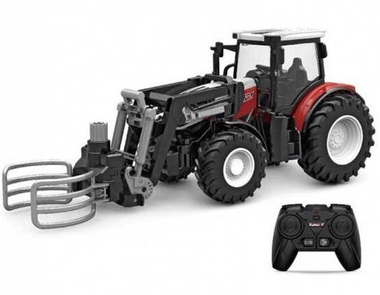 Fjernstyret traktor med løfter til f.eks. halmballer