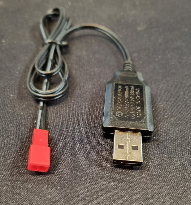 7,2V USB Lader til NiMh NiCd batterier - JST stik - 250mAh