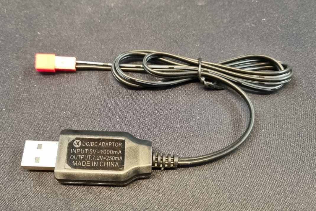 7,2V USB Lader til NiMh NiCd batterier - JST stik - 250mAh