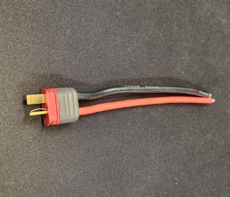 Deans han / T-plug han med 10 cm ledning