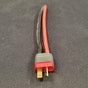 Deans han / T-plug han med 10 cm ledning