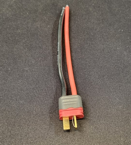 Deans han / T-plug han med 10 cm ledning