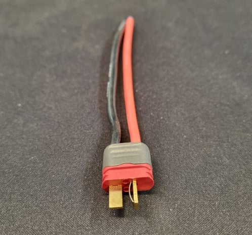 Deans han / T-plug han med 10 cm ledning