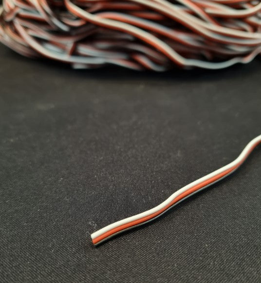 Servokabel metervare - sort, rød, hvid - 1 meter