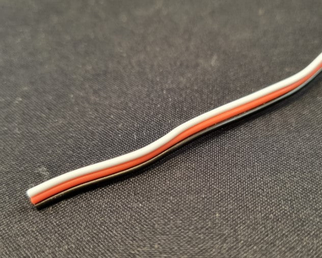 Servokabel metervare - sort, rød, hvid - 1 meter