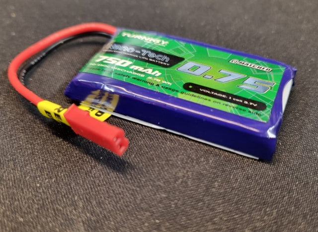 LiPo batteri 3,7v 1s 750mAh xt30 stik 50c