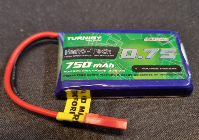 LiPo batteri 3,7v 1s 750mAh xt30 stik 50c