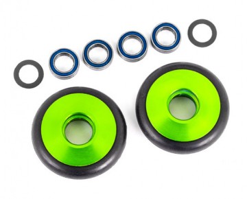 Traxxas 9461G Wheel Set Alu Green Wheelie Bar Drag Slash