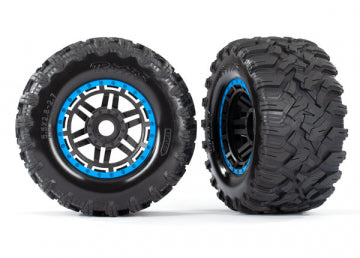 TRAXXAS 8972A Tires & Wheels Maxx/Black/Blue (17mm) 2,8" TSM (2)