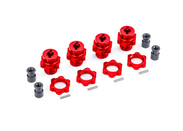 Traxxas 9086-RED Wheel Hub & Nuts 17mm Alu Red (4) Jato 4x4